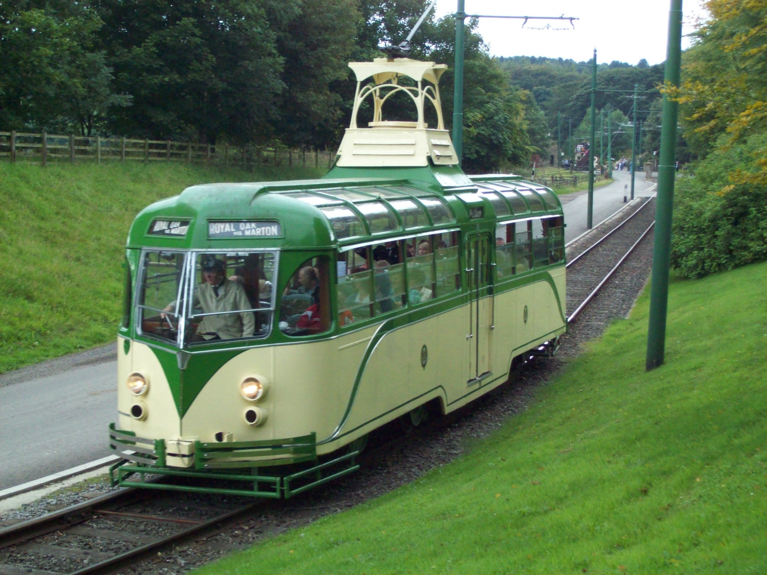 Blackpool No.11 passing Foulbridge Depot heading for the Town Area at Beamish